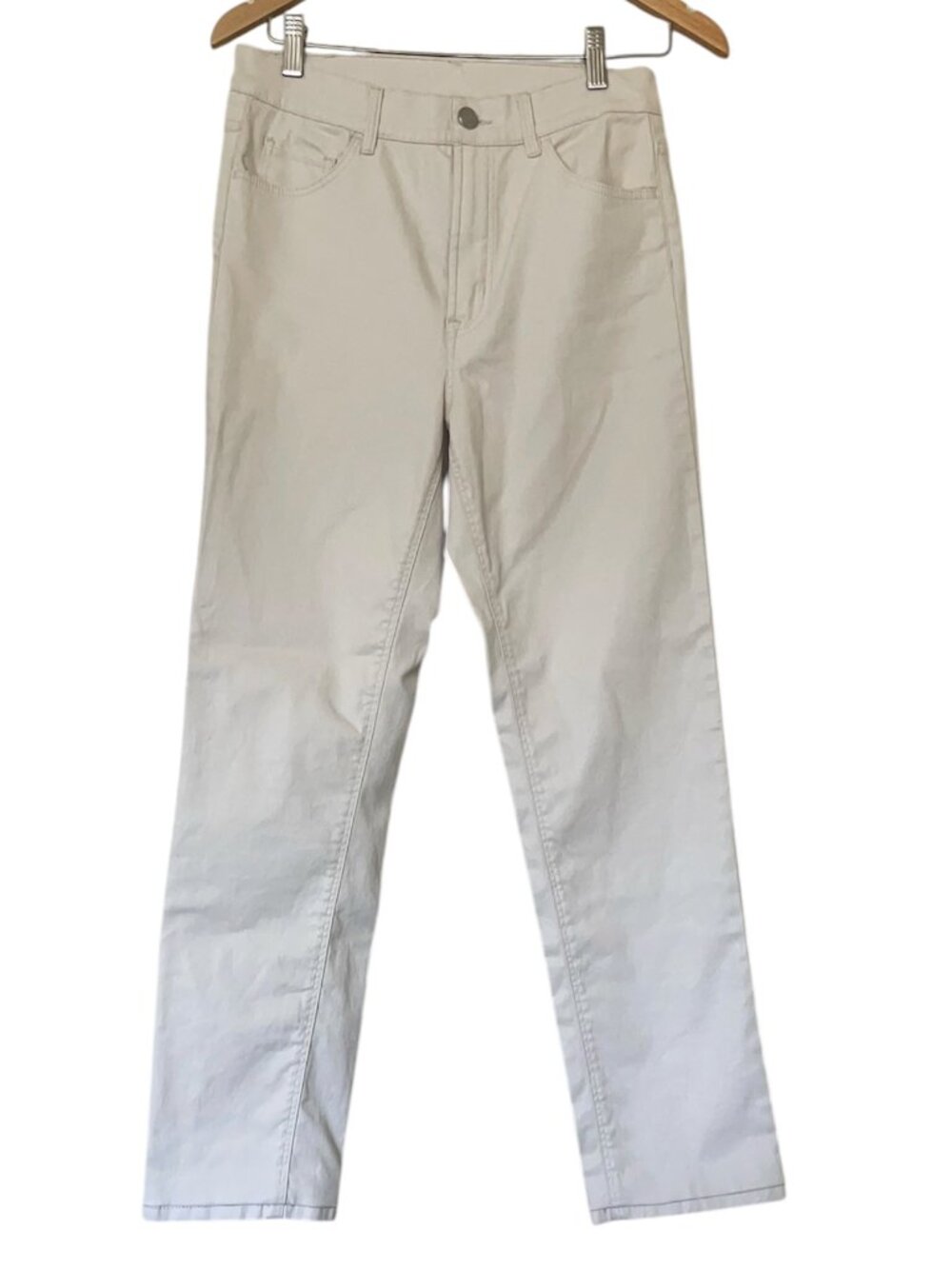 Massimo Dutti Cream High Rise Straight Stretchy Jeans EUR 38/ USA 6 NWT - Picture 2 of 5